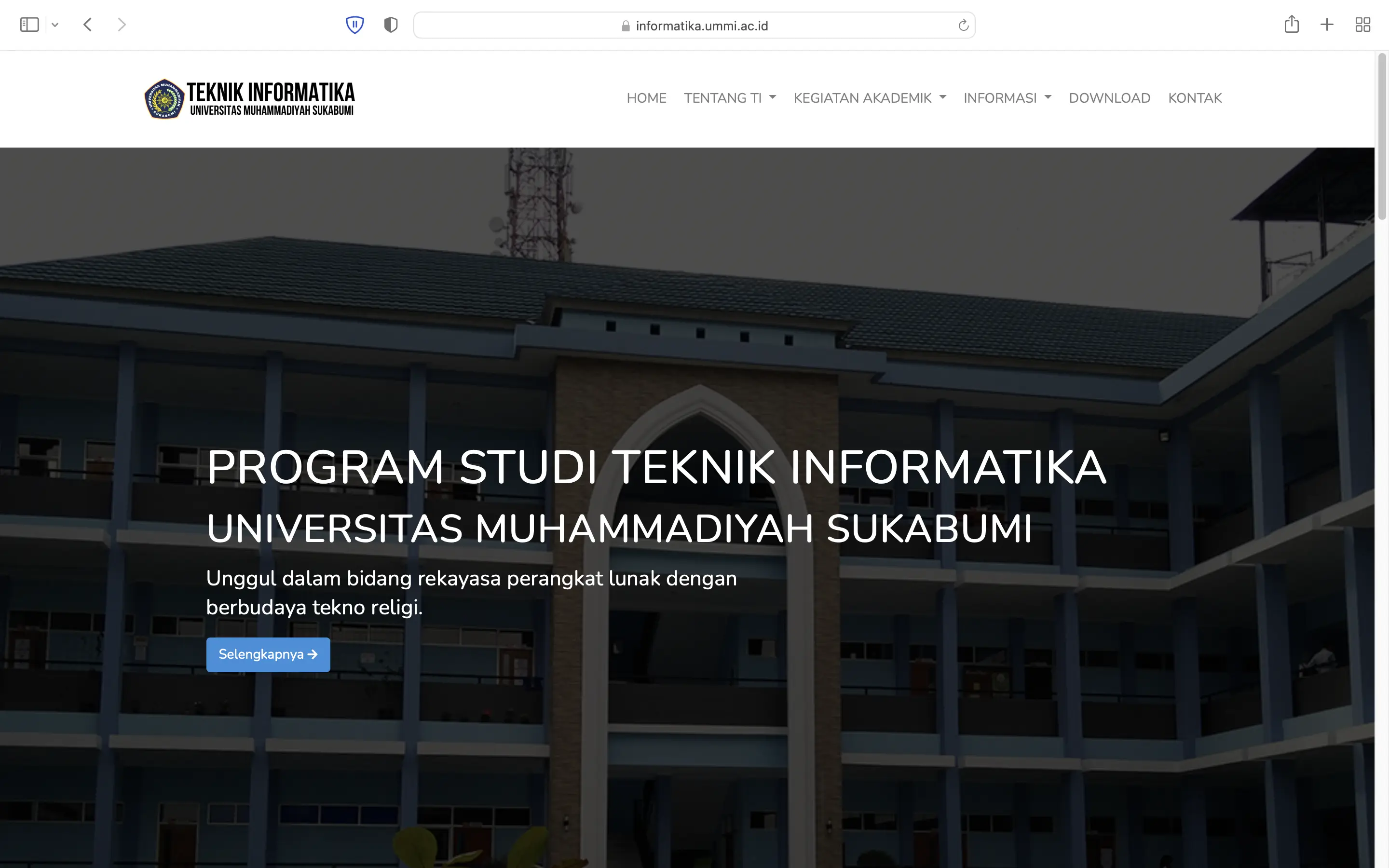 Website Official Teknik Informatika UMMI